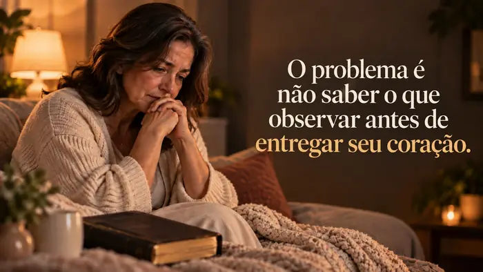 Casal refletindo sobre discernimento no relacionamento